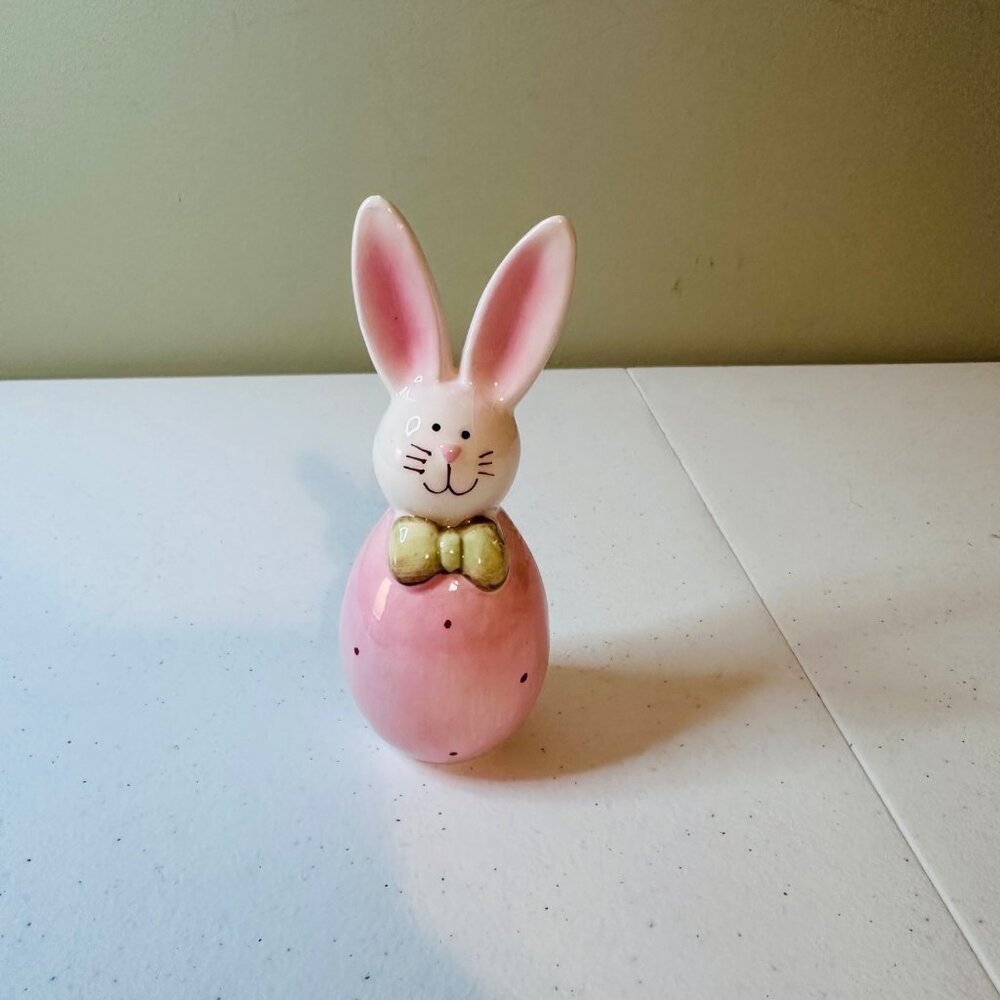 Small bunny figurine springtime decoration Easter bunny spring tiered tray decor